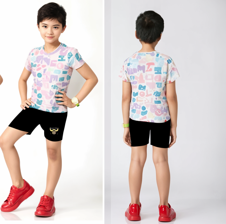 Boys Clothing Set 1–6 Years | ABC Print, FunBoy, Ink Blue T-Shirt & Shorts