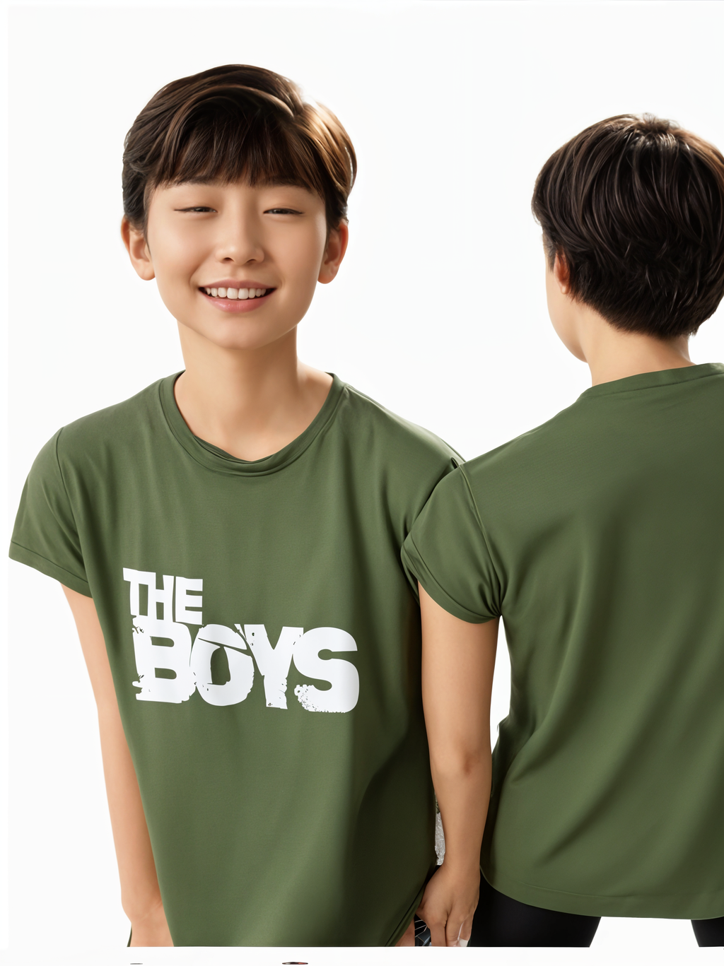 Boys’ Shorts & T-Shirt Set – Green Top & Melange Grey Shorts