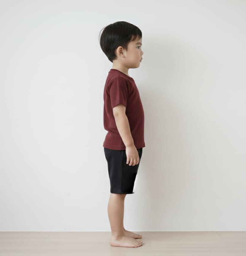 Kids Combo: Black Shorts with Maroon T-Shirt